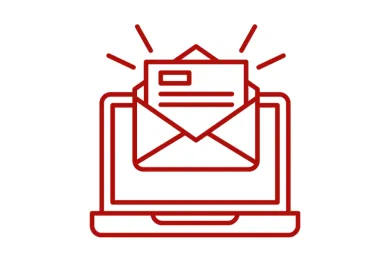 Grafik die einen E-Mail Newsletter darstellt