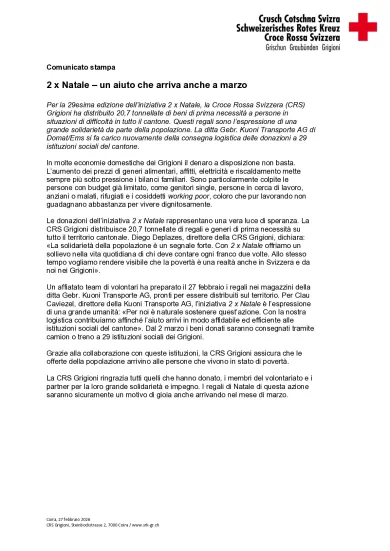 Comunicato stampa_2 x Natale