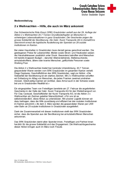 Medienmitteilung_2 x Weihnachten