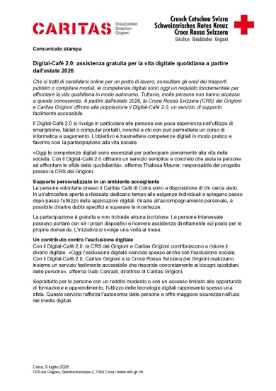 Digital-Café 2.0: assistenza gratuita per la vita digitale quotidiana a partire dall'estate 2026